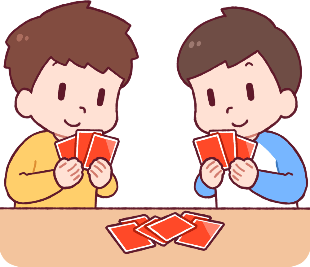 カードゲームで遊ぶ子供